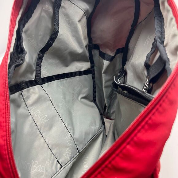 AMERIBAG Unisex One Size Red Microfiber Crossbody Sling Tote Healthy Back Bag - Picture 14 of 14
